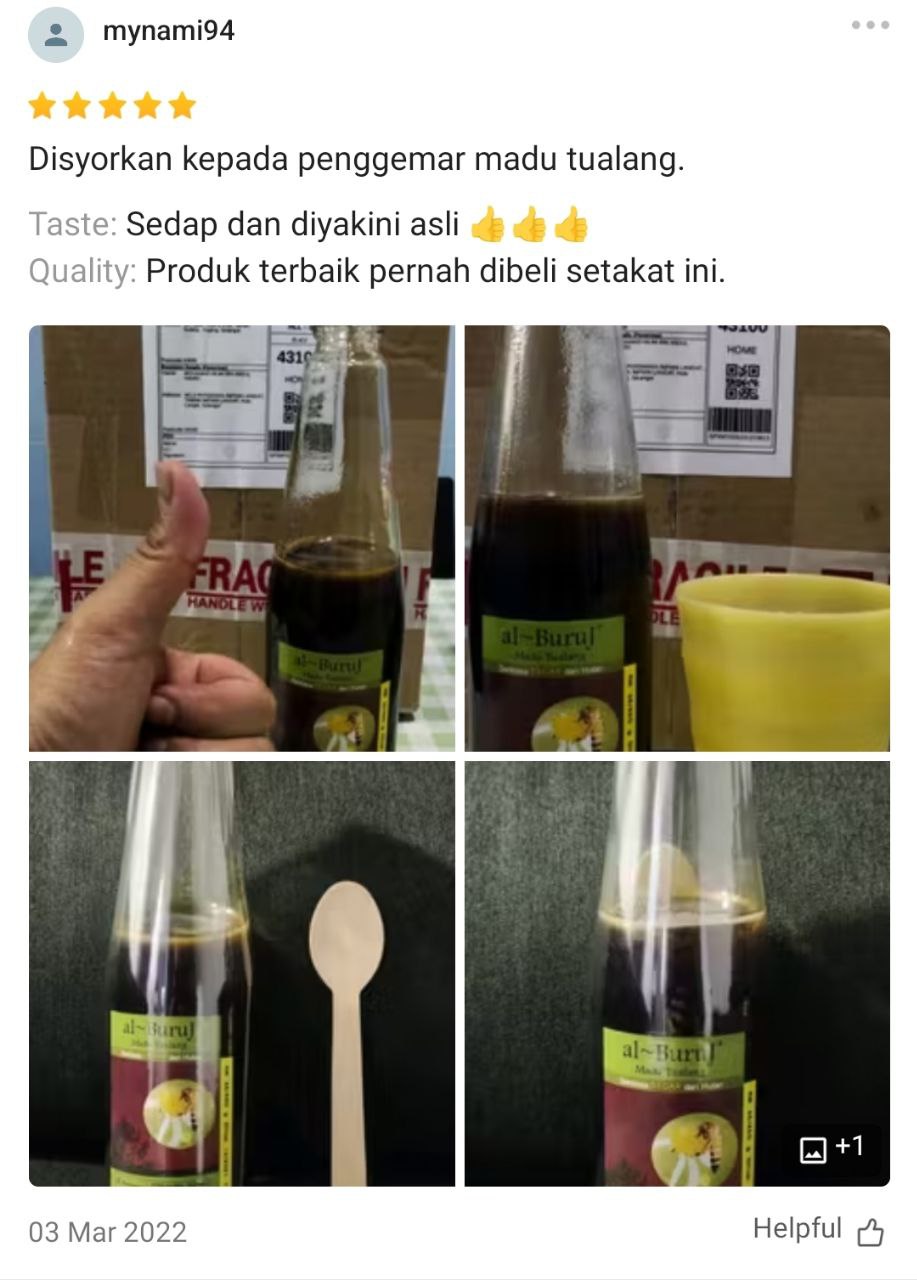 Madu Tualang Asli Gelap AL BURUJ 450 g