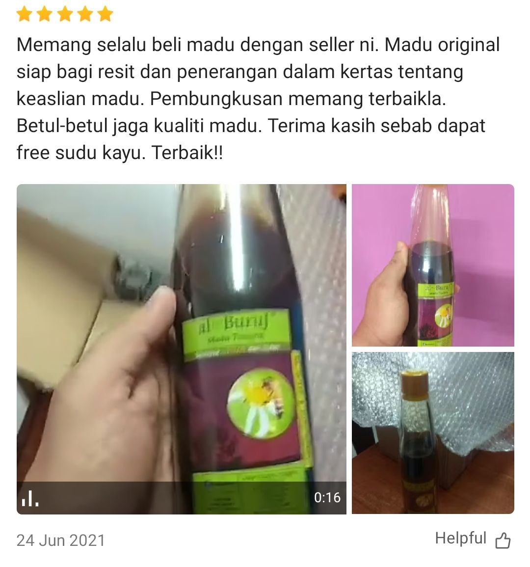 Madu Tualang Asli Gelap AL BURUJ 450 g