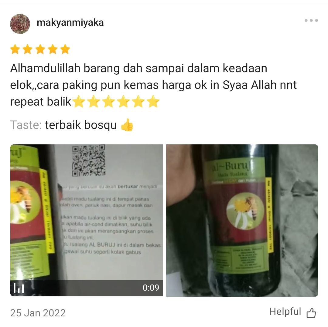 Madu Tualang Asli Gelap AL BURUJ 450 g