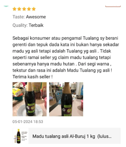 Madu Tualang Asli Gelap AL BURUJ 1 kg