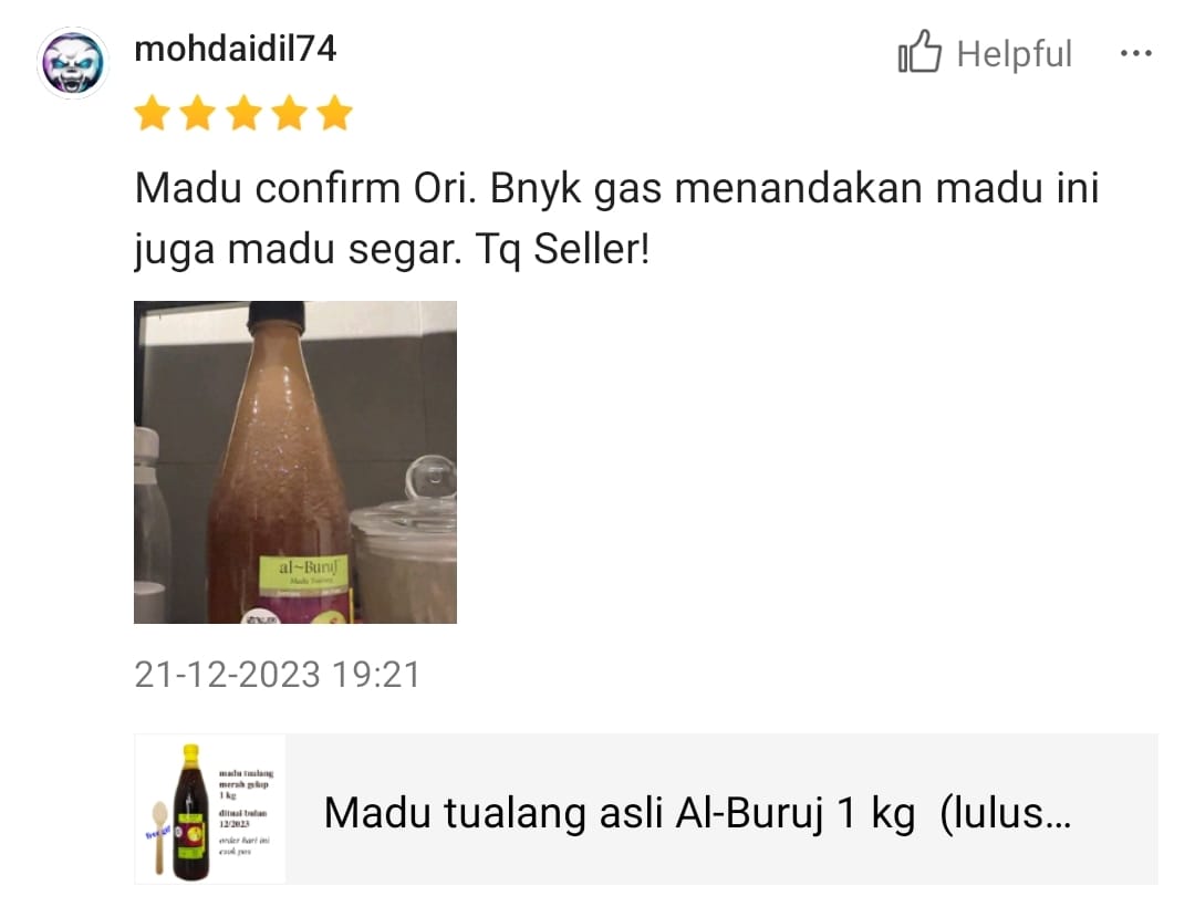 Madu Tualang Asli Gelap AL BURUJ 1 kg