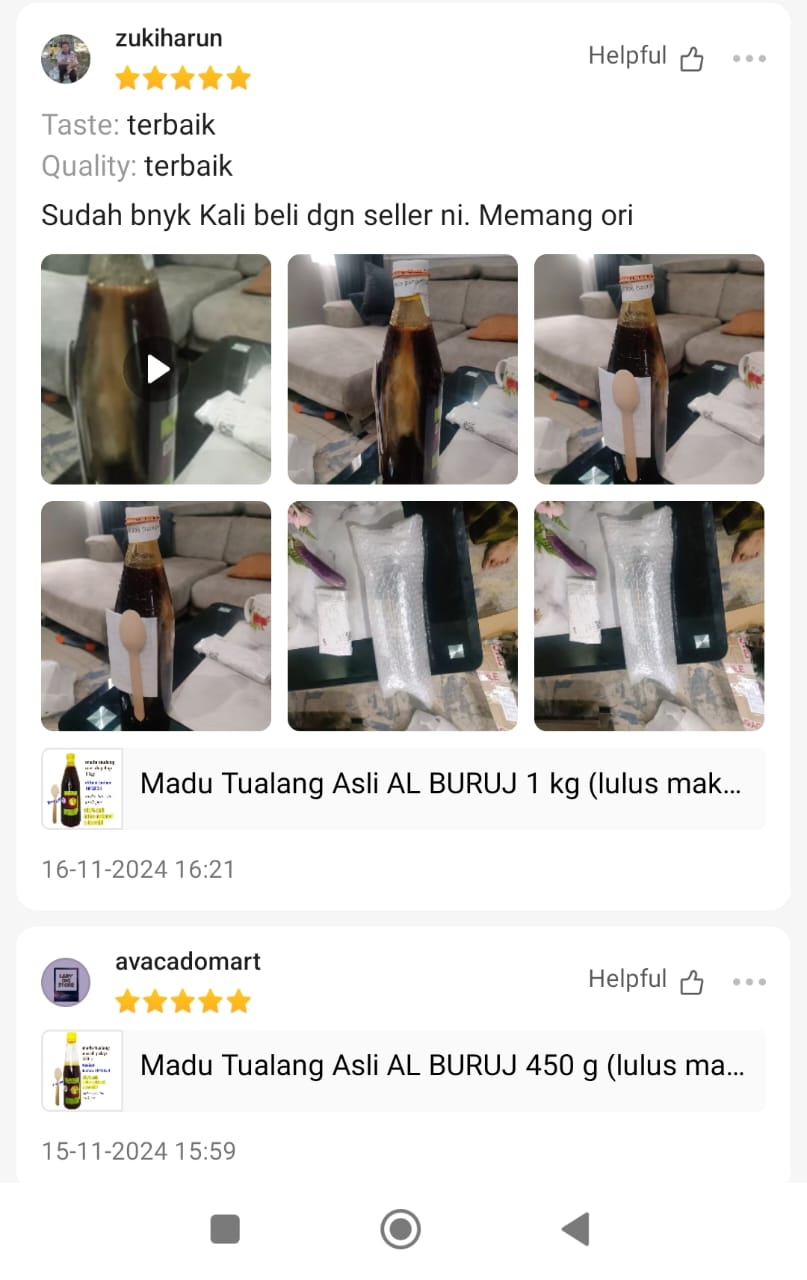 Madu Tualang Asli Gelap AL BURUJ 1 kg