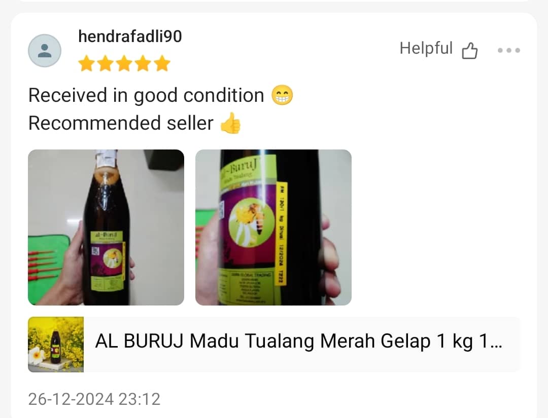 Madu Tualang Asli Gelap AL BURUJ 1 kg