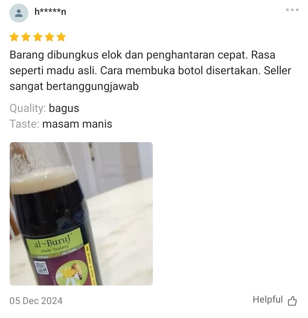 Madu Tualang Asli Gelap AL BURUJ 450 g