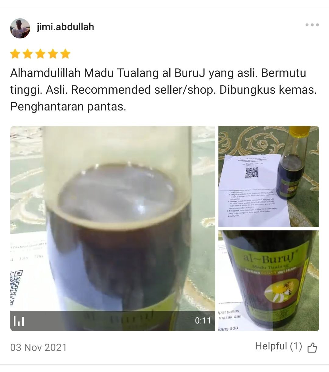 Madu Tualang Asli Gelap AL BURUJ 450 g