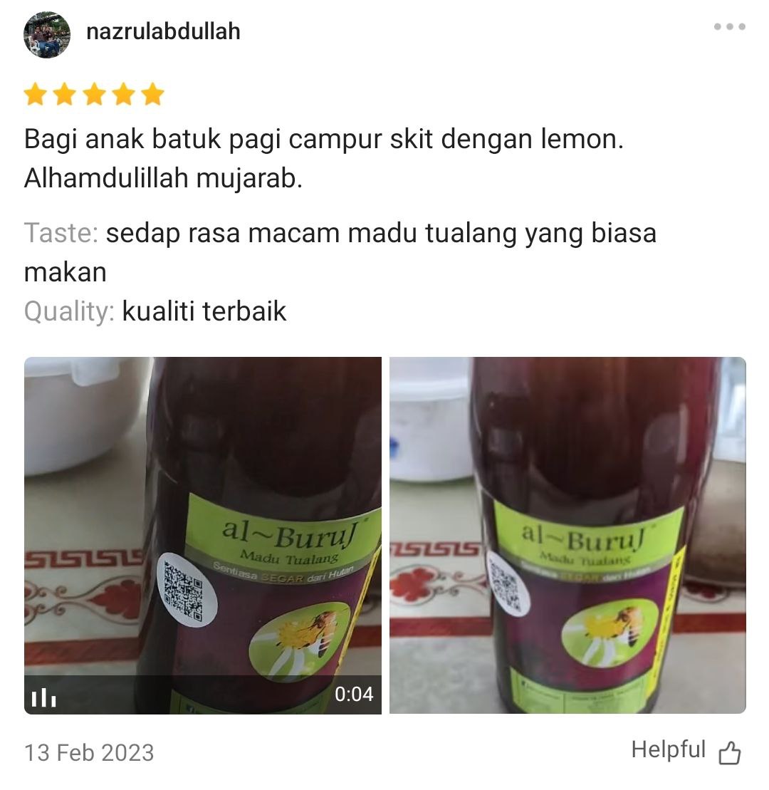 Madu Tualang Asli Gelap AL BURUJ 450 g