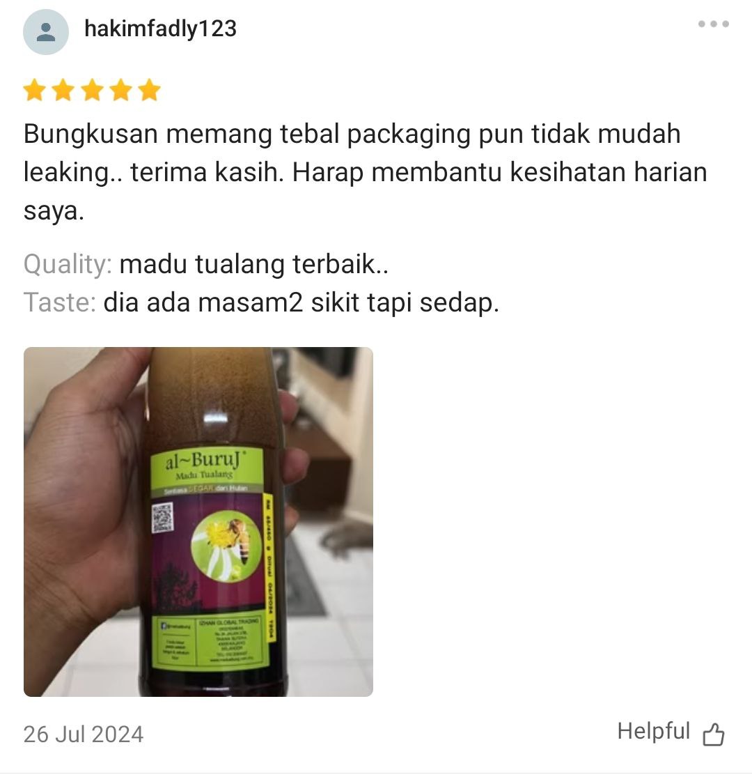 Madu Tualang Asli Gelap AL BURUJ 450 g