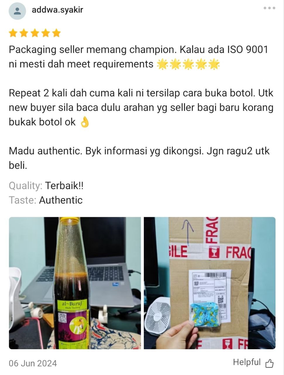 Madu Tualang Asli Gelap AL BURUJ 450 g