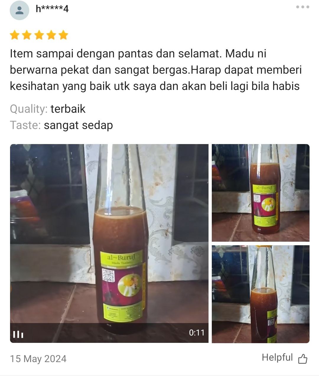 Madu Tualang Asli Gelap AL BURUJ 450 g