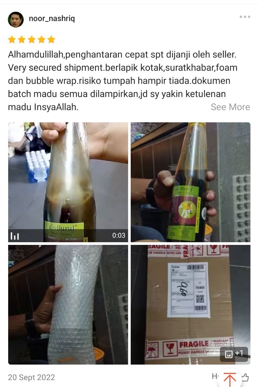 Madu Tualang Asli Gelap AL BURUJ 450 g
